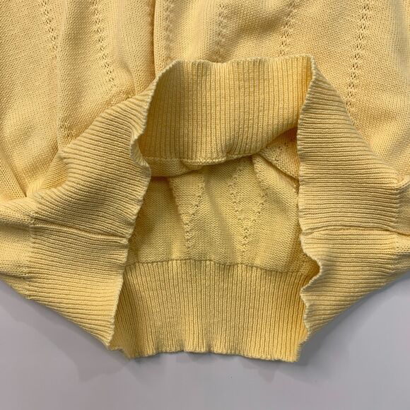 Vintage Tourney Sportswear Sweater Mens M Medium Yellow V Neck Cotton Made USA - Picture 6 of 9